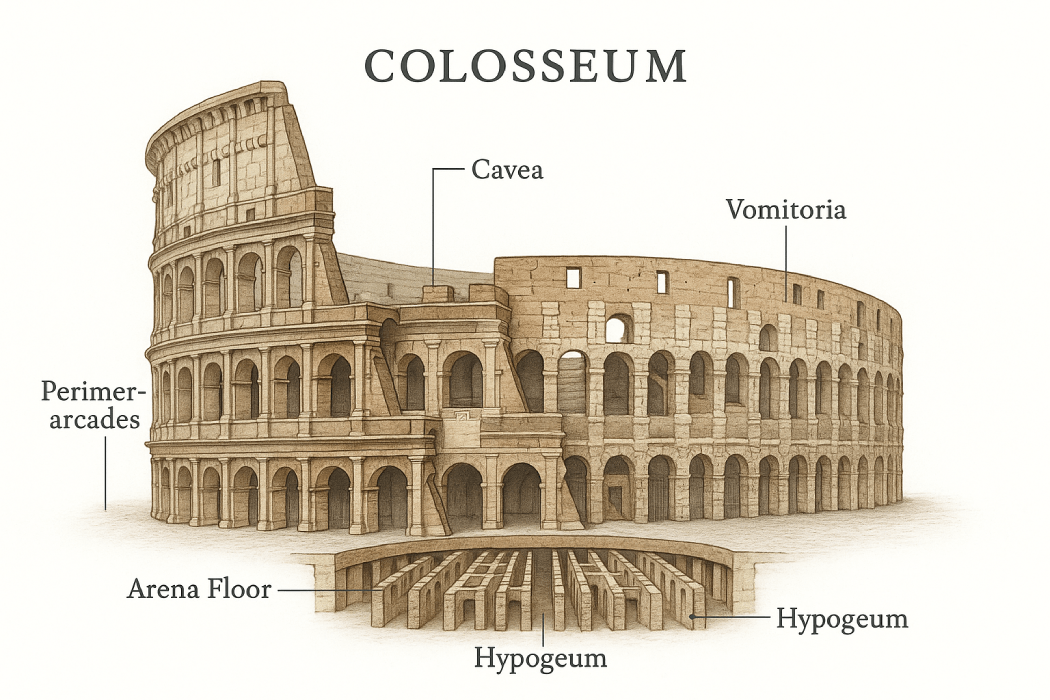 The Colosseum in Rome seen from the street