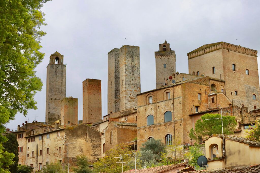 Stone towers in San Gimignano, Italy's picturesque medieval town.
