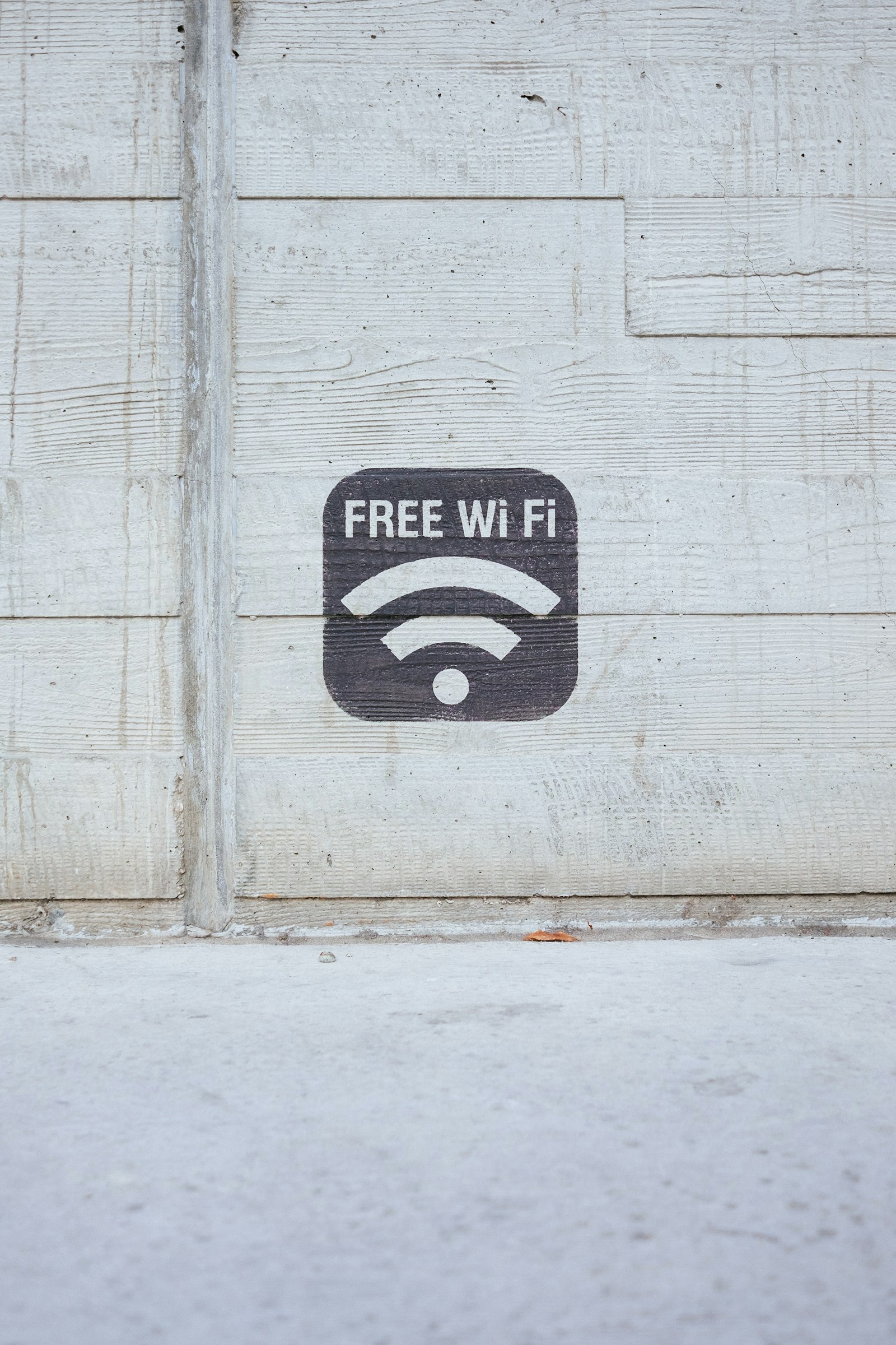 Free WiFi notice board of the kind used at cafes and public hotspots