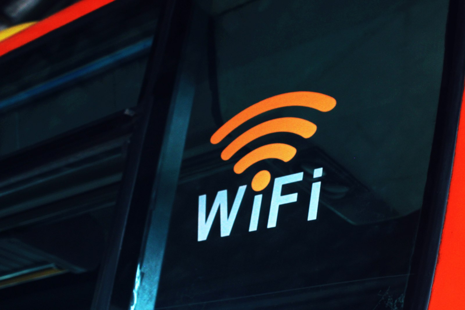 Close-up of a Wi-Fi symbol on a wall panel