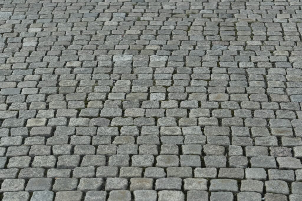 Close-up of cobblestone paving