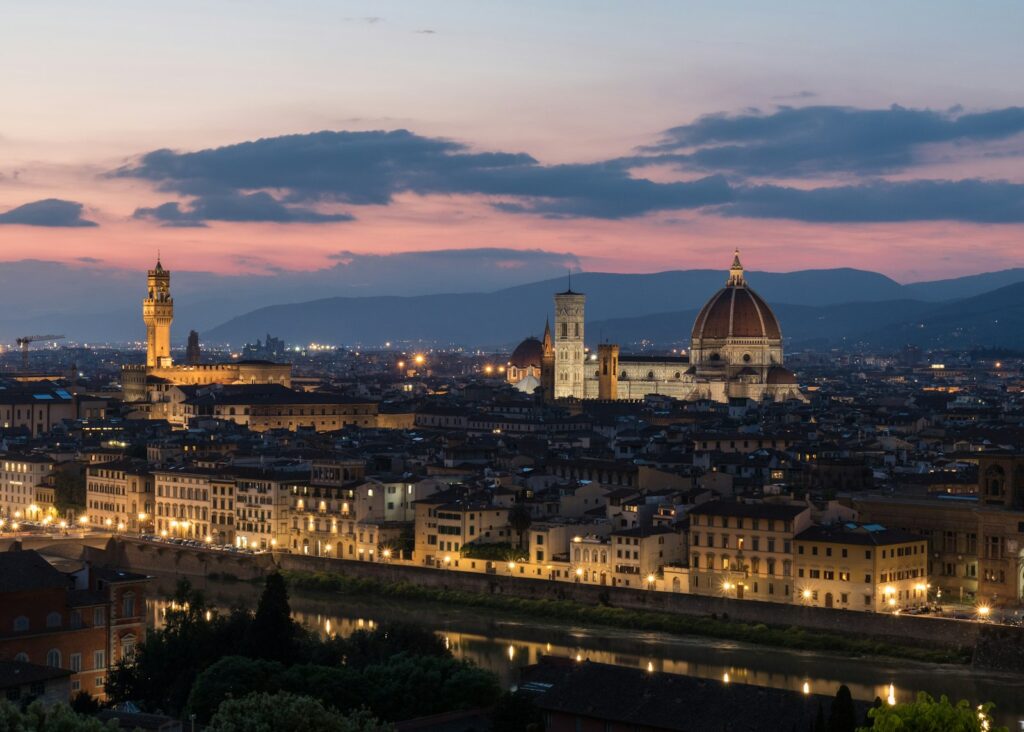 Florence skyline with the Duomo at dusk